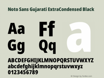 Noto Sans Gujarati ExtraCondensed Black Version 2.106图片样张