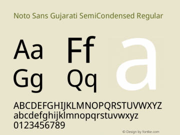 Noto Sans Gujarati SemiCondensed Regular Version 2.106图片样张