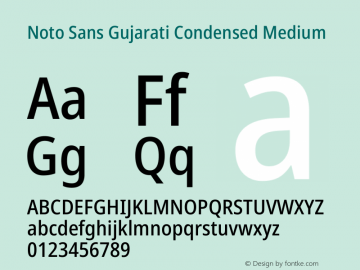 Noto Sans Gujarati Condensed Medium Version 2.106图片样张