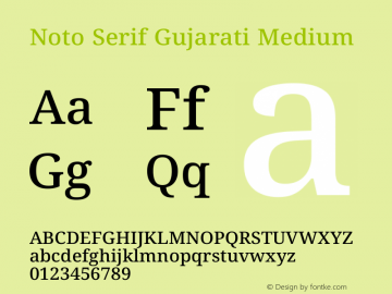 Noto Serif Gujarati Medium Version 2.106图片样张