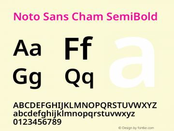 Noto Sans Cham SemiBold Version 2.004图片样张