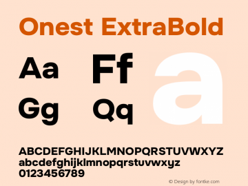 Onest ExtraBold Version 1.000;gftools[0.9.33]图片样张