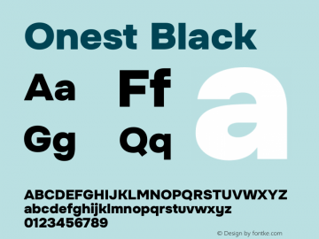 Onest Black Version 1.000;gftools[0.9.33]图片样张