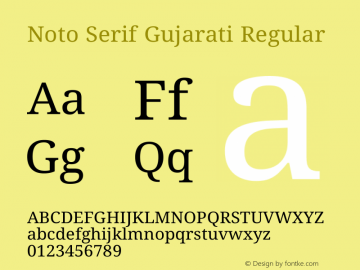 Noto Serif Gujarati Regular Version 2.106图片样张