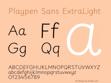 Playpen Sans ExtraLight Version 1.003图片样张