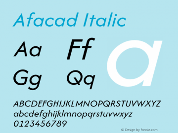 Afacad Italic Version 1.000图片样张
