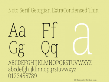 Noto Serif Georgian ExtraCondensed Thin Version 2.003图片样张
