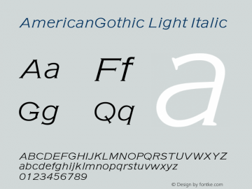 AmericanGothic Light Italic 4.0图片样张