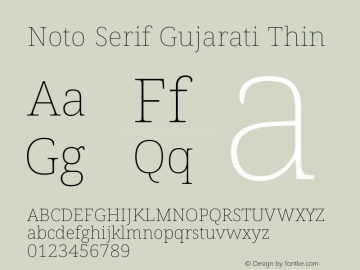 Noto Serif Gujarati Thin Version 2.106图片样张