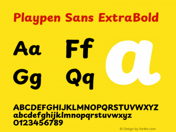 Playpen Sans ExtraBold Version 1.003图片样张