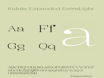 Kalnia Expanded ExtraLight Version 1.105图片样张