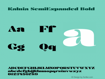 Kalnia SemiExpanded Bold Version 1.105图片样张