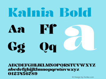 Kalnia Bold Version 1.105图片样张