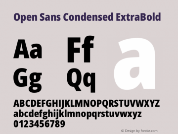 Open Sans Condensed ExtraBold Version 3.003图片样张