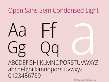 Open Sans SemiCondensed Light Version 3.003图片样张