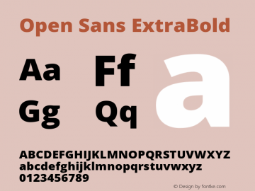 Open Sans ExtraBold Version 3.003图片样张