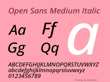 Open Sans Medium Italic Version 3.003图片样张