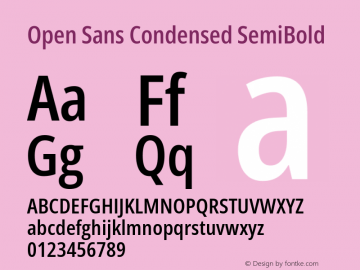 Open Sans Condensed SemiBold Version 3.003图片样张