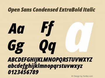 Open Sans Condensed ExtraBold Italic Version 3.003图片样张