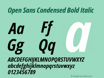 Open Sans Condensed Bold Italic Version 3.003图片样张