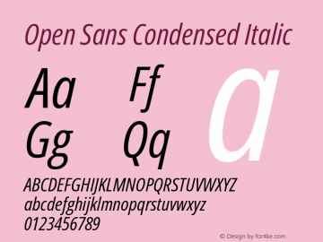 Open Sans Condensed Italic Version 3.003图片样张