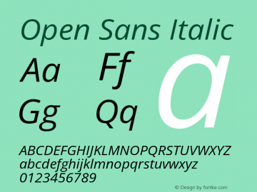 Open Sans Italic Version 3.003图片样张