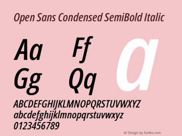 Open Sans Condensed SemiBold Italic Version 3.003图片样张
