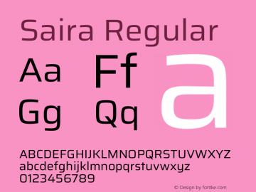Saira Regular Version 1.101图片样张