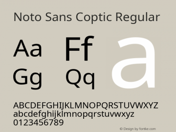 Noto Sans Coptic Regular Version 2.004; ttfautohint (v1.8.4.7-5d5b)图片样张