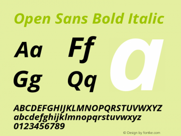 Open Sans Bold Italic Version 3.003图片样张
