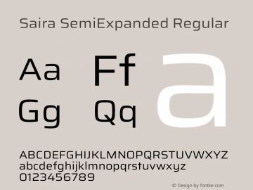 Saira SemiExpanded Regular Version 1.101图片样张