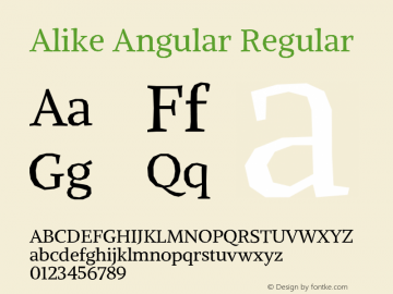 Alike Angular Regular Version 1.300; ttfautohint (v1.8.4.7-5d5b)图片样张