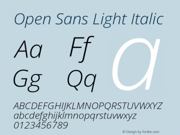 Open Sans Light Italic Version 3.003图片样张