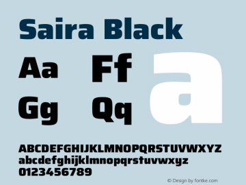 Saira Black Version 1.101图片样张