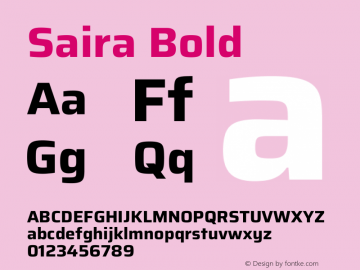 Saira Bold Version 1.101图片样张