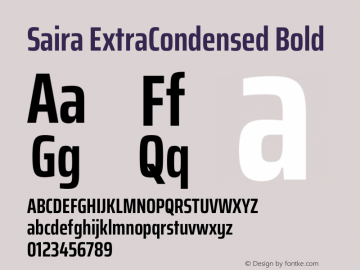 Saira ExtraCondensed Bold Version 1.101图片样张