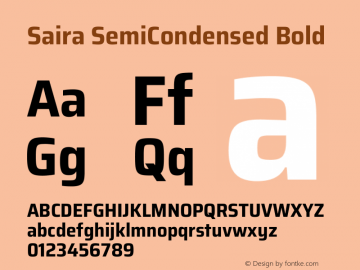 Saira SemiCondensed Bold Version 1.101图片样张