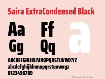 Saira ExtraCondensed Black Version 1.101图片样张
