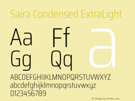 Saira Condensed ExtraLight Version 1.101图片样张