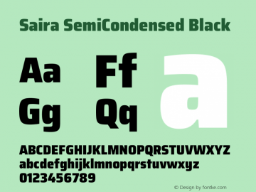 Saira SemiCondensed Black Version 1.101图片样张