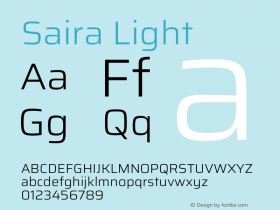 Saira Light Version 1.101图片样张