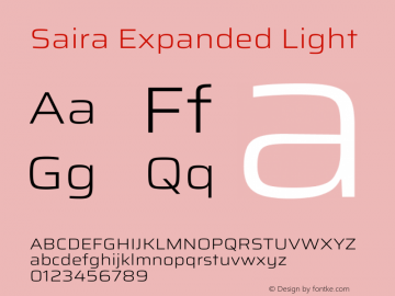 Saira Expanded Light Version 1.101图片样张