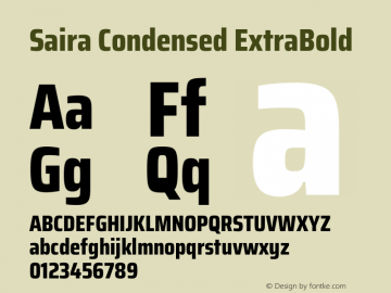 Saira Condensed ExtraBold Version 1.101图片样张