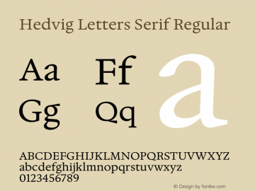 Hedvig Letters Serif Regular Version 1.000图片样张