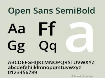 Open Sans SemiBold Version 3.003图片样张