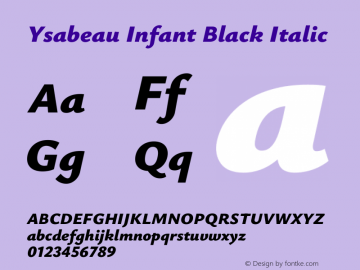 Ysabeau Infant Black Italic Version 2.002; featfreeze: ss01,ss02,lnum图片样张
