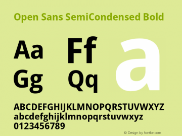 Open Sans SemiCondensed Bold Version 3.003图片样张