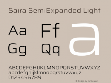 Saira SemiExpanded Light Version 1.101图片样张