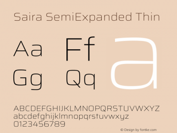 Saira SemiExpanded Thin Version 1.101图片样张