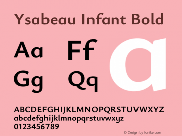 Ysabeau Infant Bold Version 2.002; featfreeze: ss01,ss02,lnum图片样张